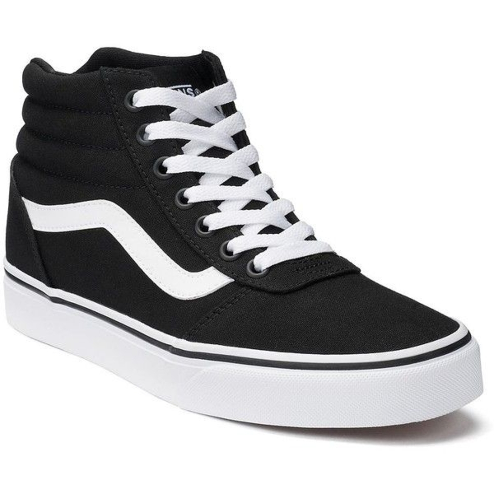 Vans Women Black and White High-Top Sneakers